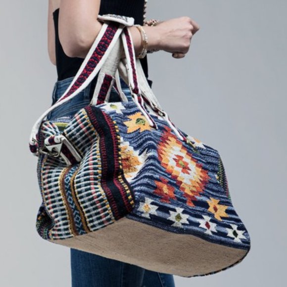New Aztec Navajo Western Weekender Tote Bag Duffle - Picture 4 of 8